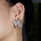 Braided Woven Dainty Earrings Silver