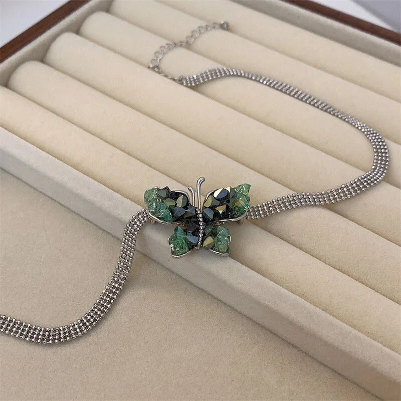 Brilliant Crystal Butterfly Necklace