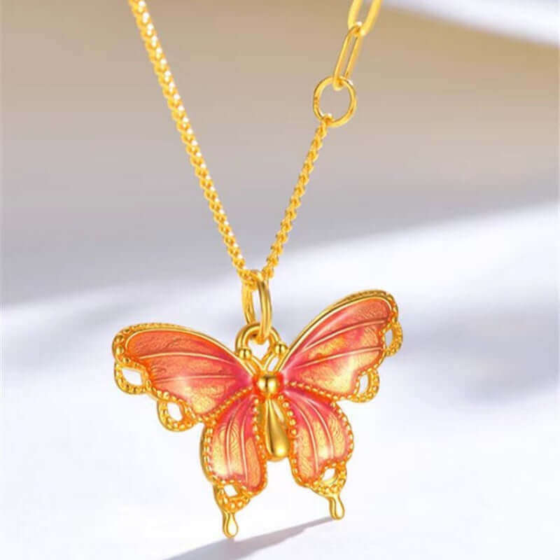 Butterfly Gold Pendant Necklace
