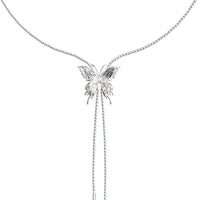 Butterfly Tassel Lariat Sweater Y Necklace