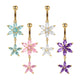 Hypoallergenic Flower Dangle Top Mount Belly Rings | C017