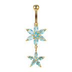 Hypoallergenic Flower Dangle Top Mount Belly Rings | C017
