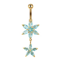 Hypoallergenic Flower Dangle Top Mount Belly Rings | C017