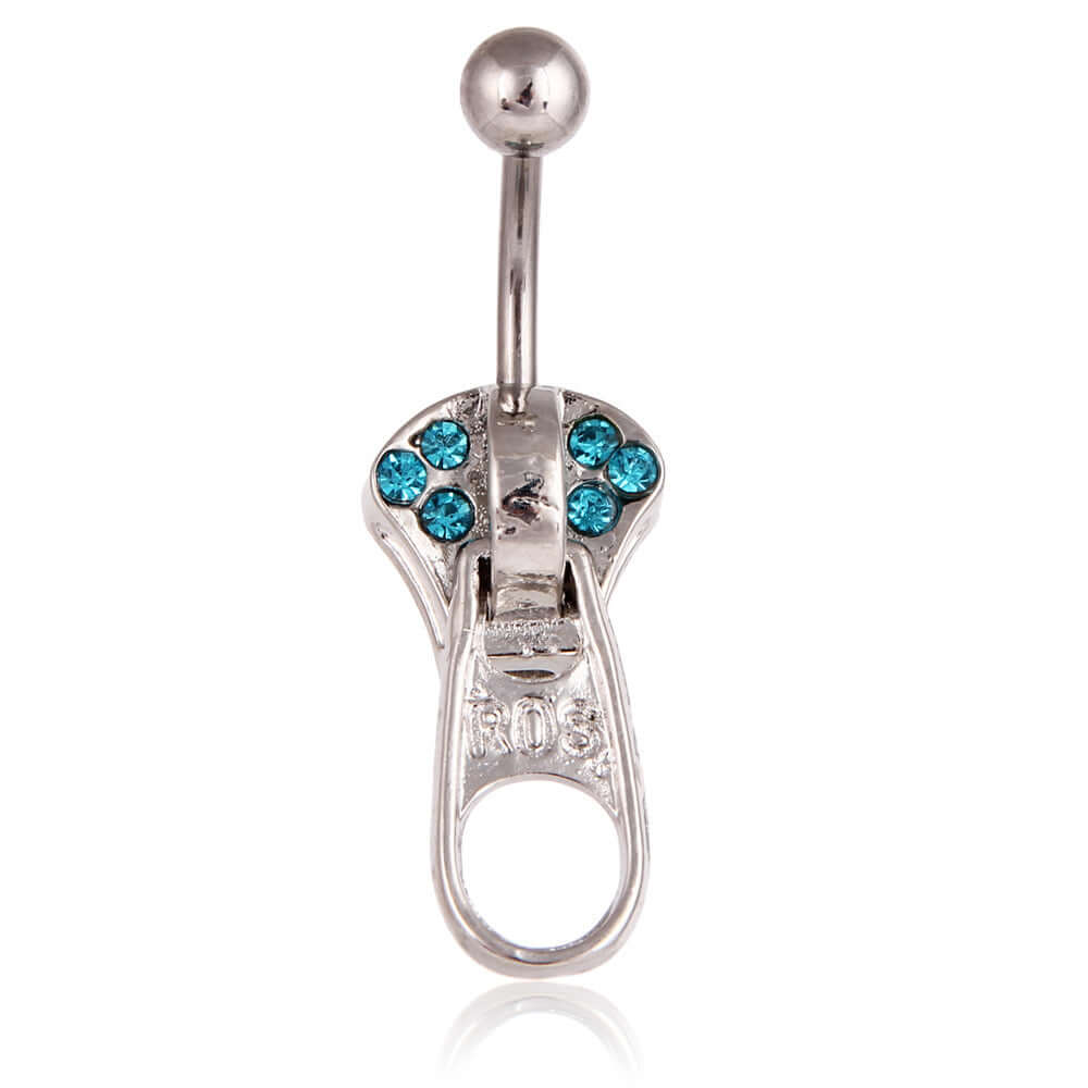 belly ring, belly piercing, belly button piercing, belly button rings, silver belly ring, zipper belly ring