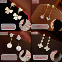 18K Gold Plated 4 Leaf Clover Drop Earrings