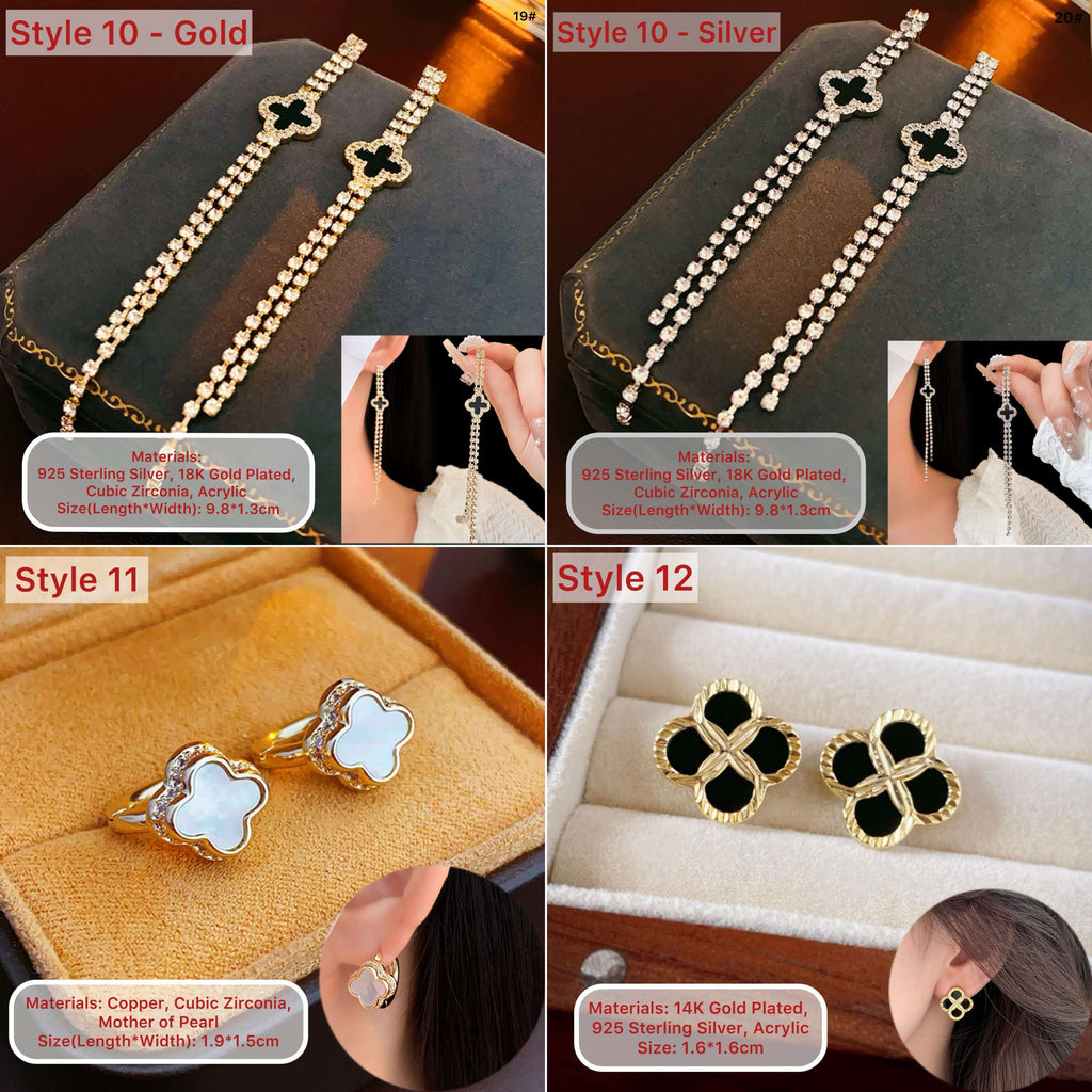 18K Gold Plated 4 Leaf Clover Earrings