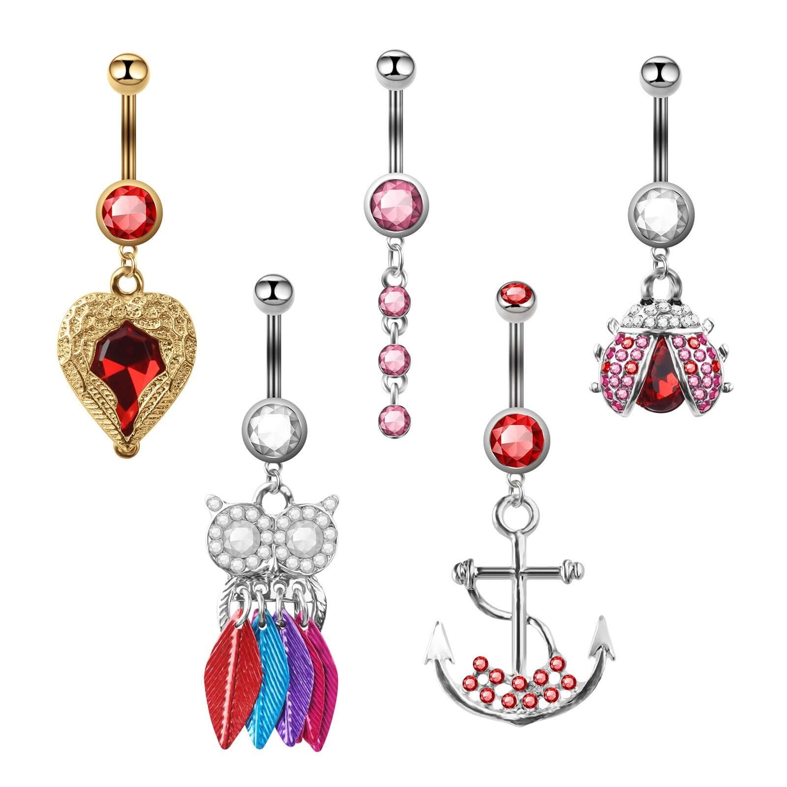 Color Dreamcatcher Dangle Navel Belly Rings