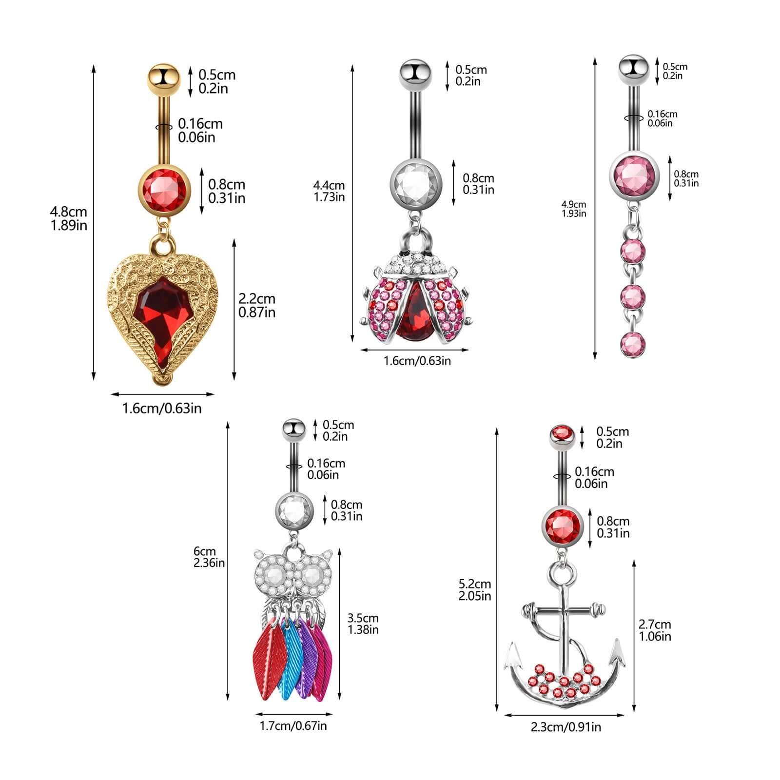 Color Dreamcatcher Dangle Navel Belly Rings