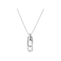 CZ Buckle Friendship Silver Necklace
