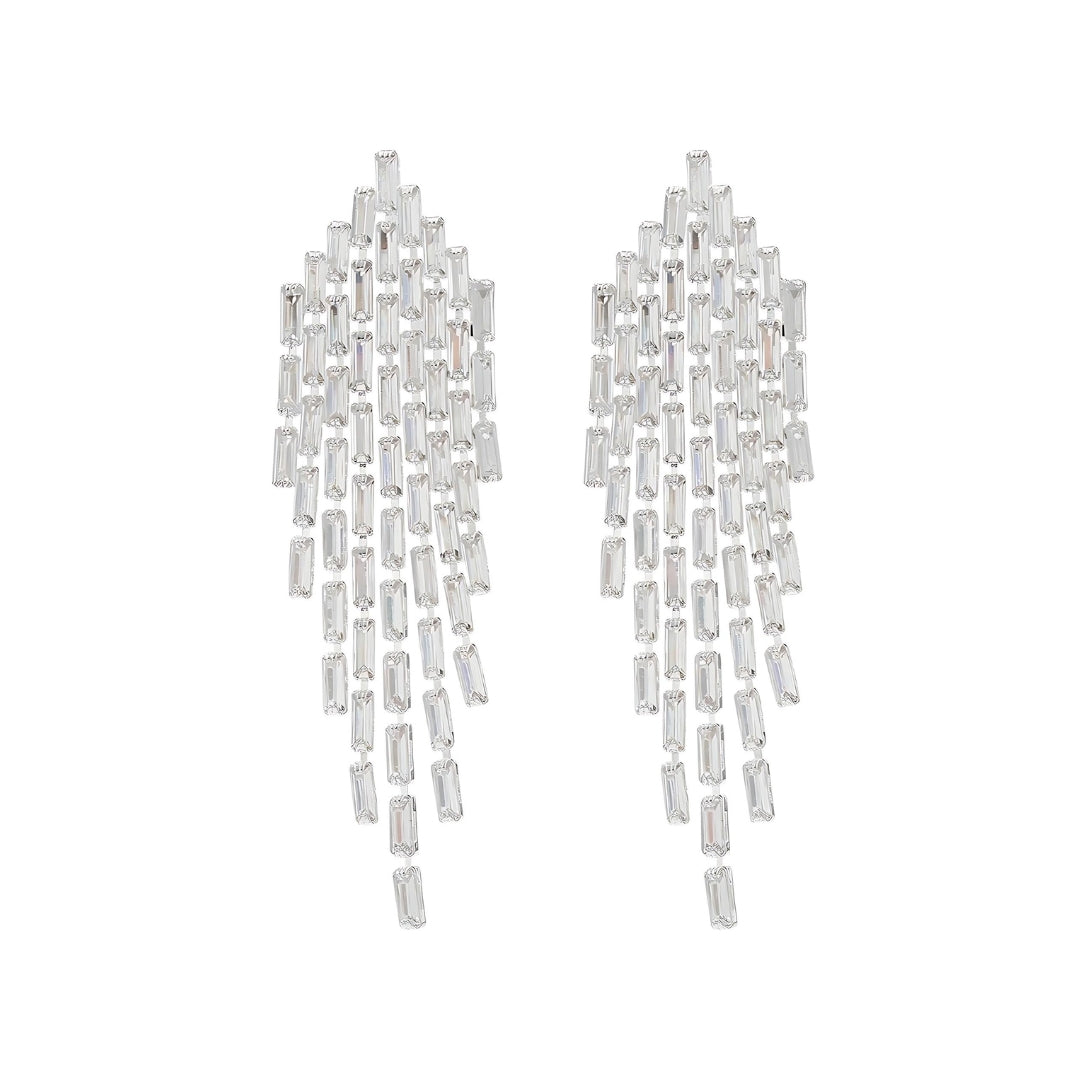  CZ Tassel Waterfall Earrings