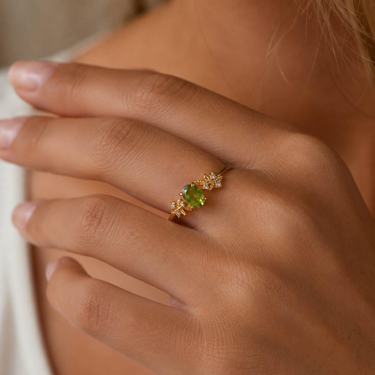 Between The Leaf Citrine Topaz Ring