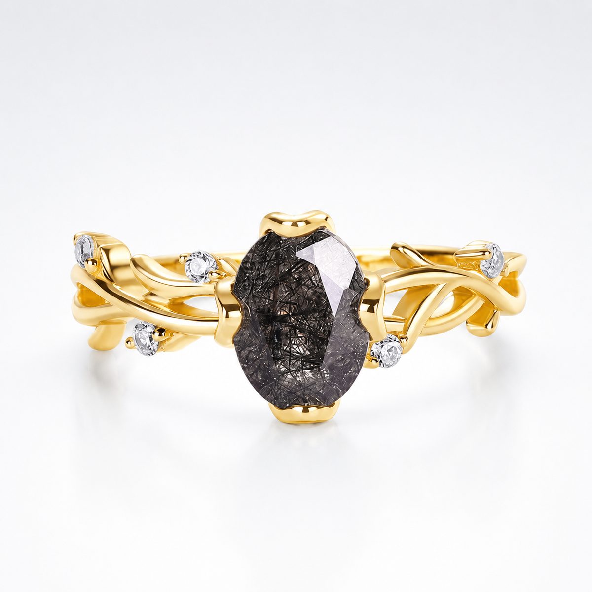 Black Rutile Nature Inspired Ring