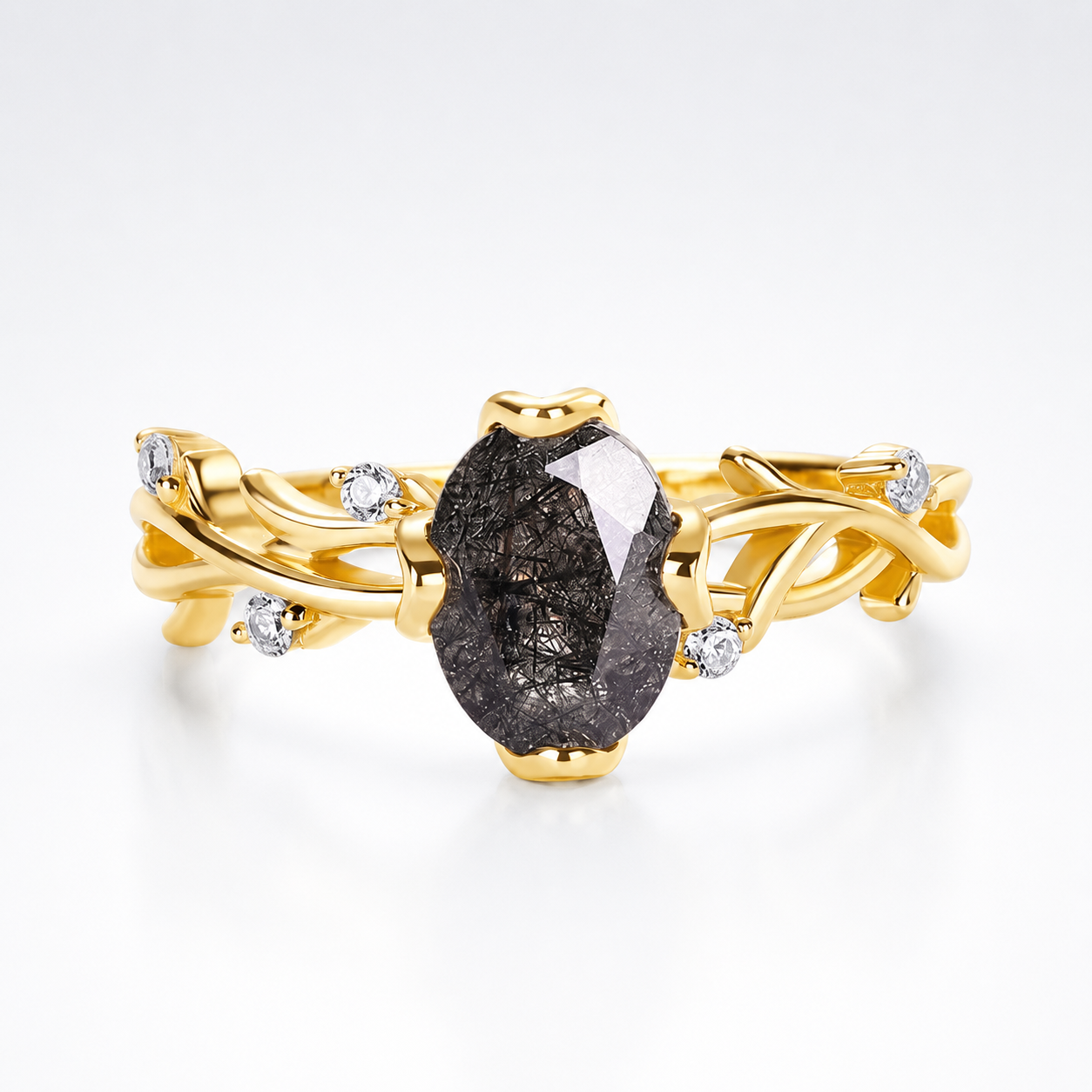 Black Rutile Nature Inspired Ring