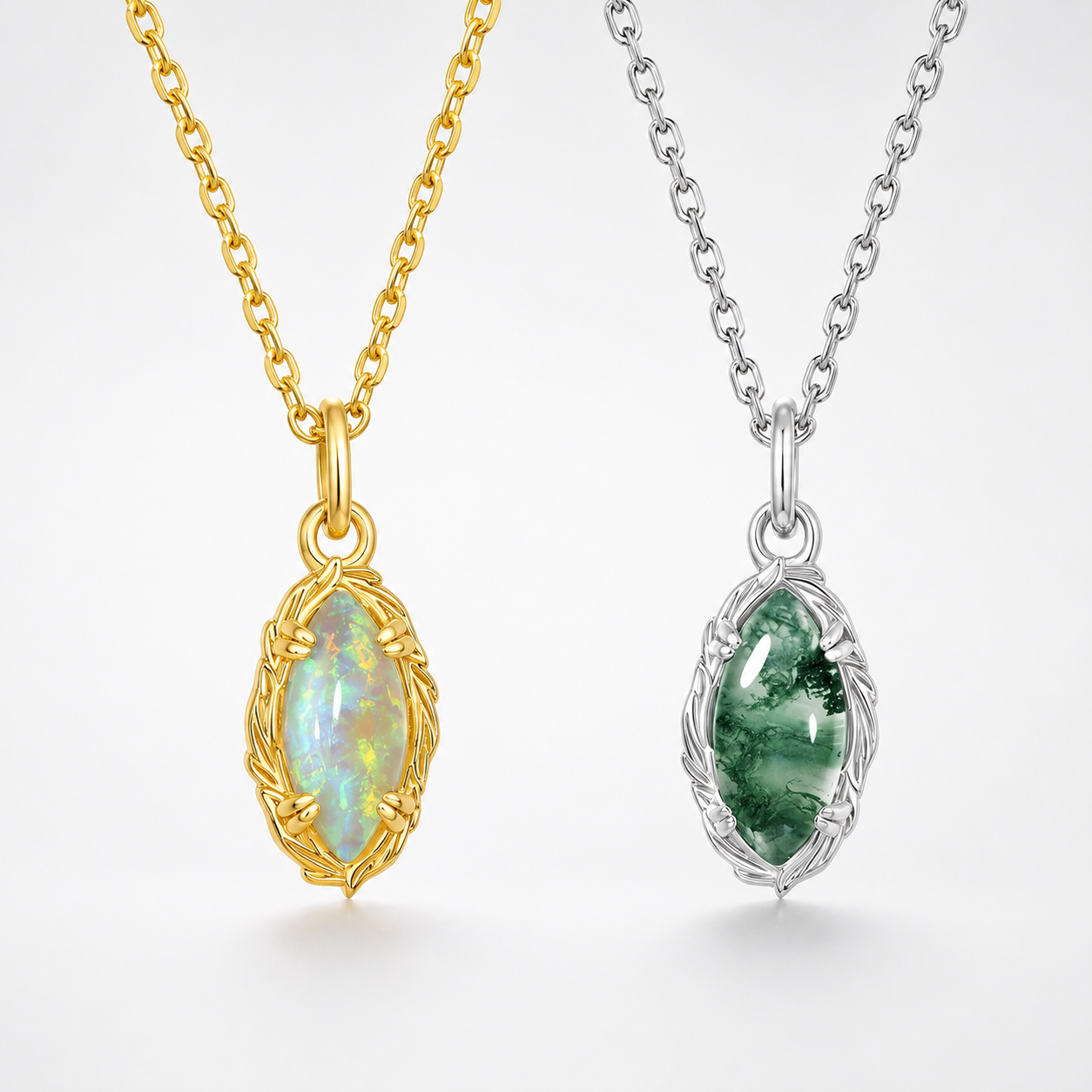 Vintage Opal Birthstone Necklace