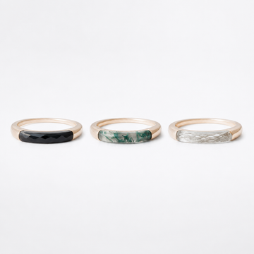 Luminous Black Onyx Band Ring