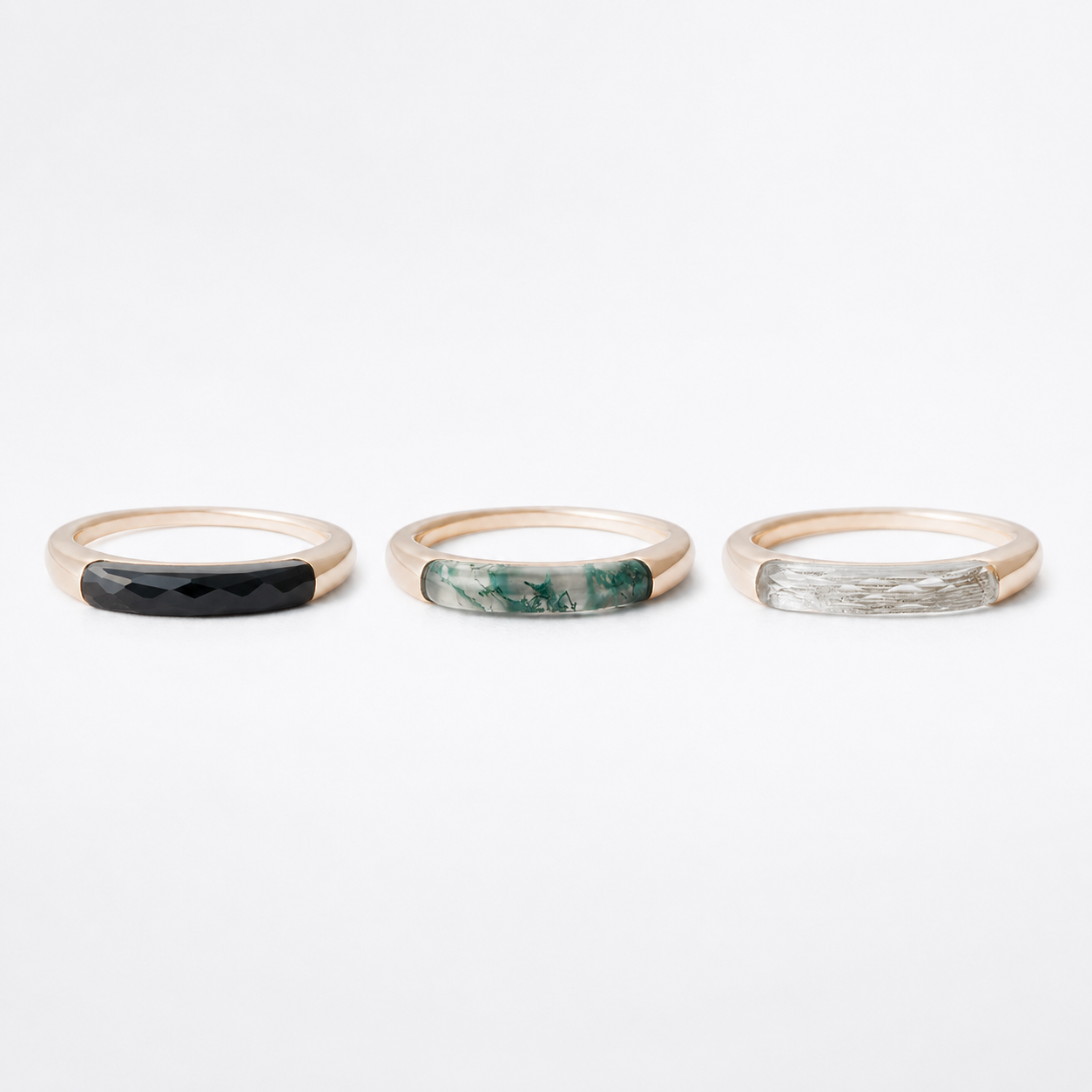 Luminous Black Onyx Band Ring