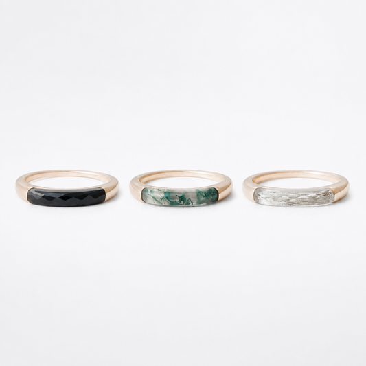 Luminous Black Onyx Band Ring