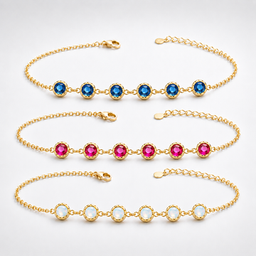 Opal Ruby & Sapphire Chain Bracelet