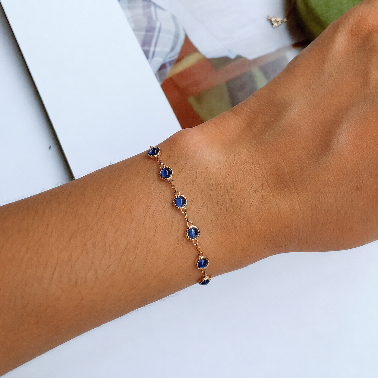 Opal Ruby & Sapphire Chain Bracelet