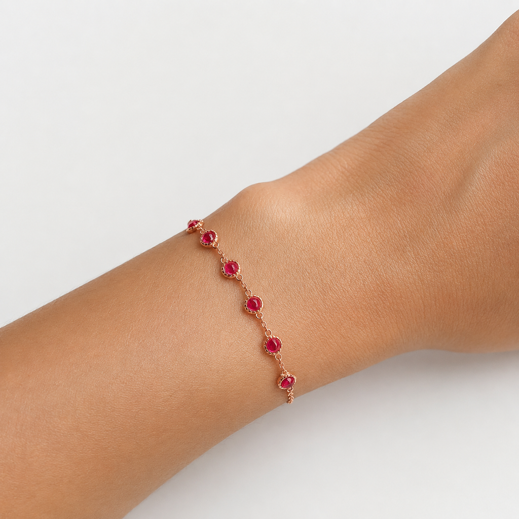 Opal Ruby & Sapphire Chain Bracelet