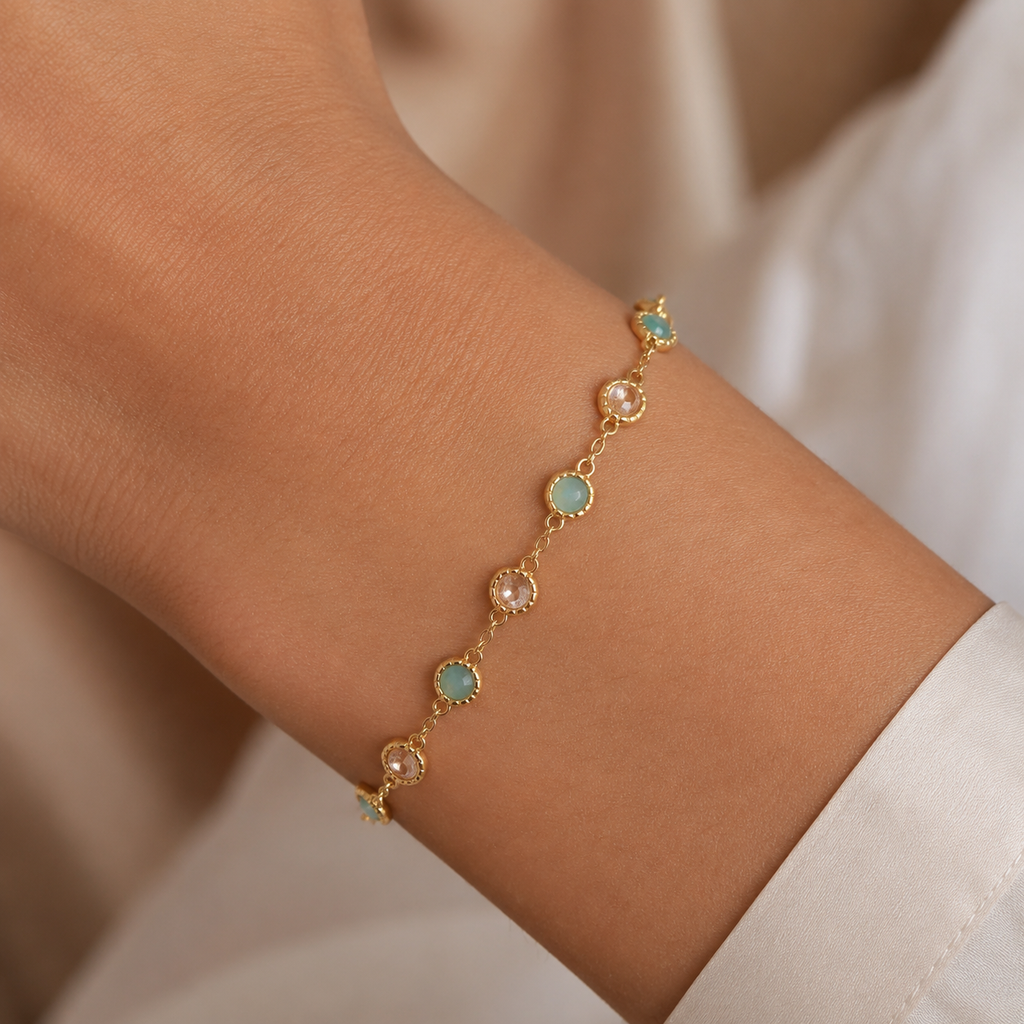 Opal Ruby & Sapphire Chain Bracelet