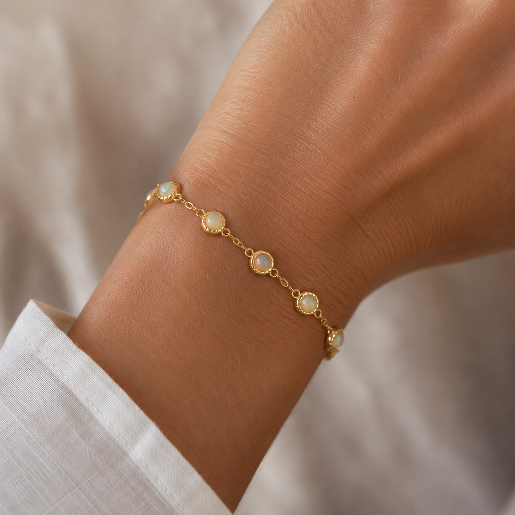 Opal Ruby & Sapphire Chain Bracelet