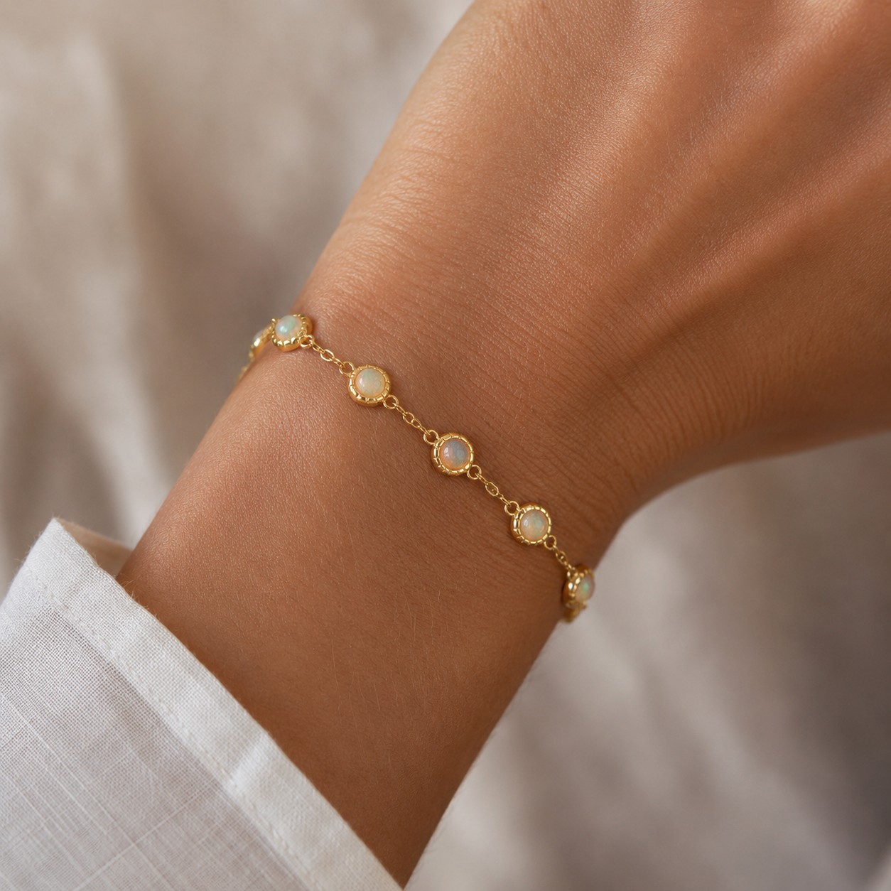 Opal Ruby & Sapphire Chain Bracelet