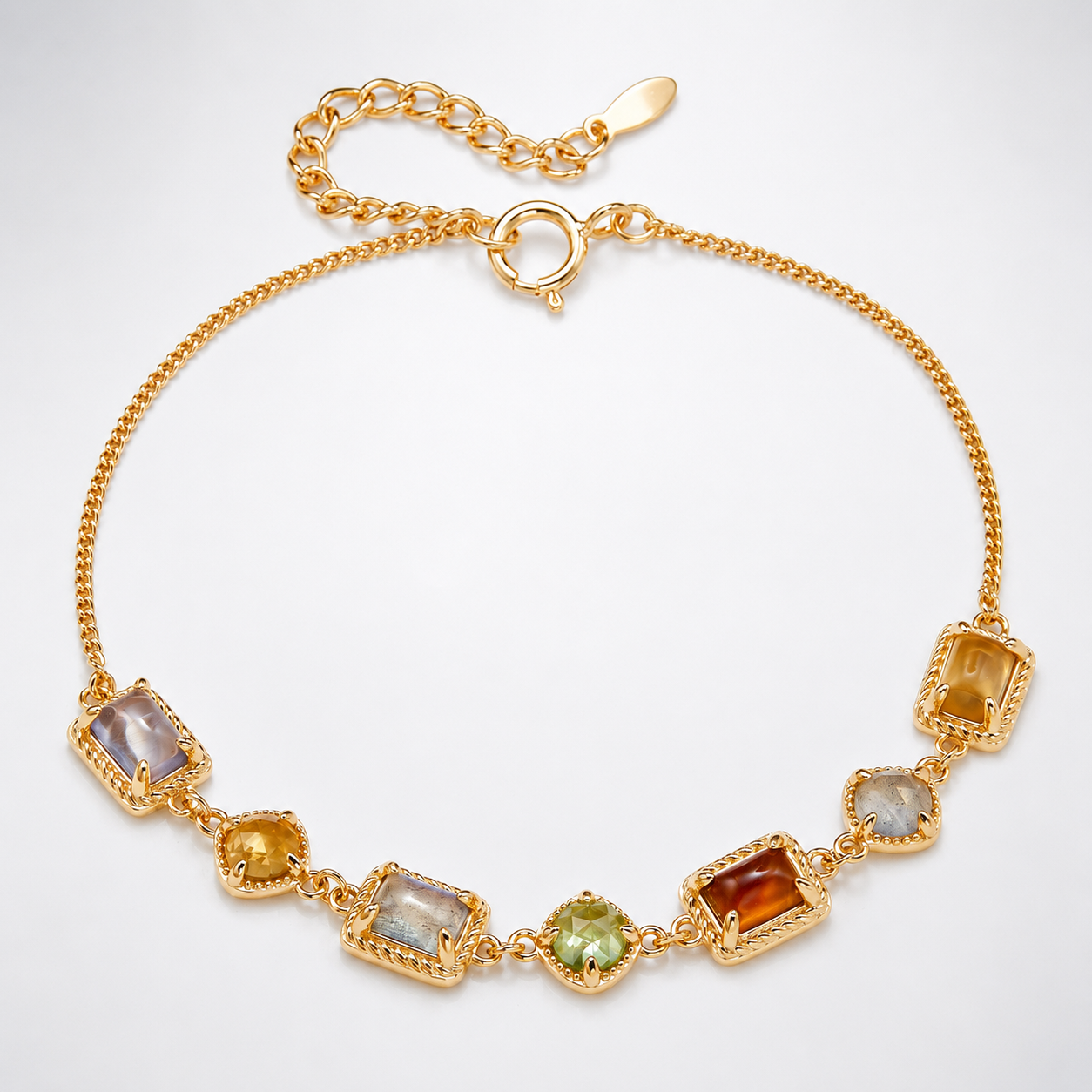 Multi Gemstone Baguette Bracelet