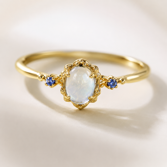 Aquamarine Three Stone Ring Set