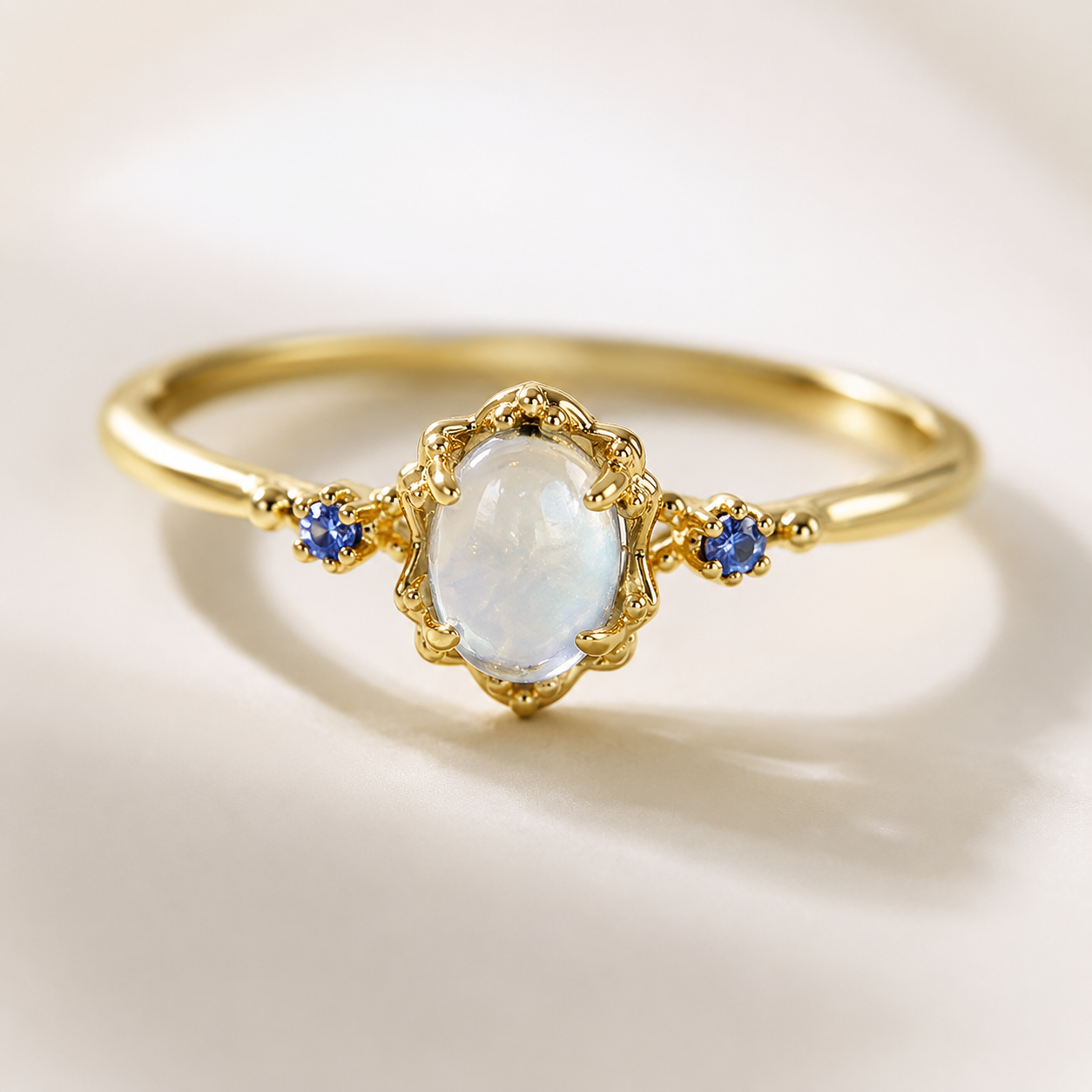 Aquamarine Three Stone Ring Set
