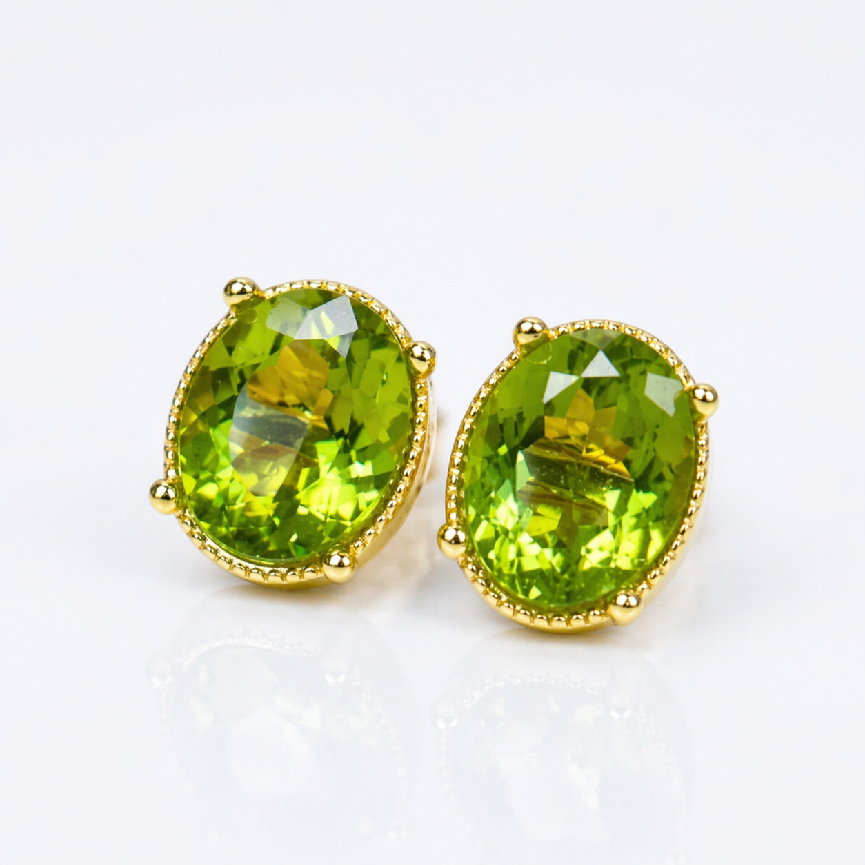 Peridot August Birthstone Stud