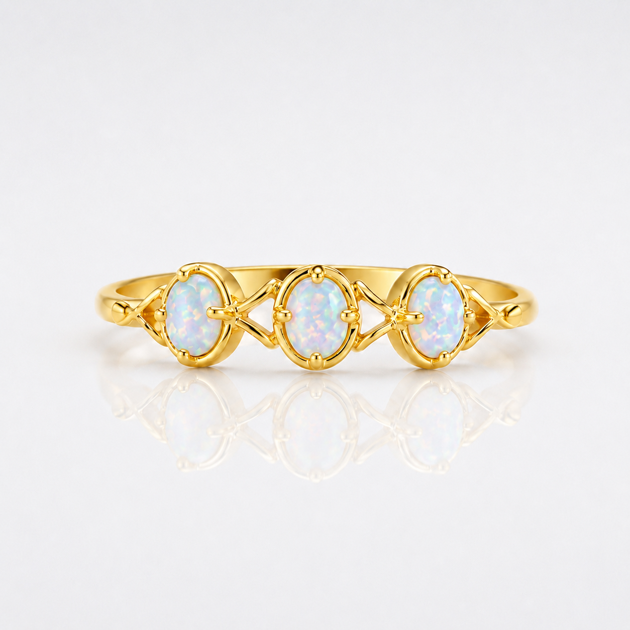 Libra Opal 3 Stone Rings 
