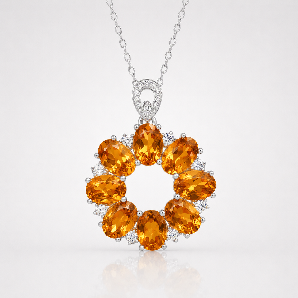 Dainty Wreath Citrine Pendant 