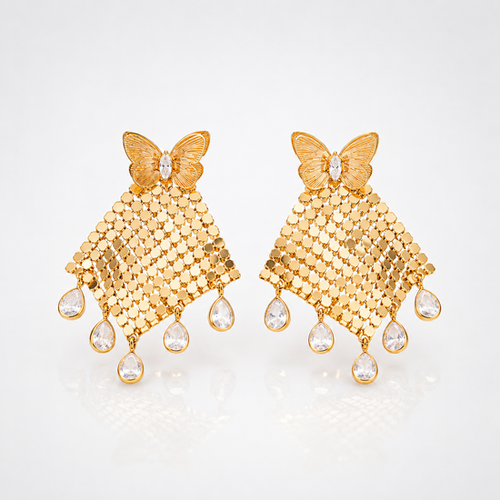 Versatile Butterfly Sequin Tassel Earrings