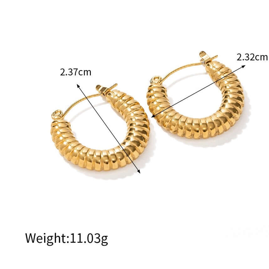 Chic 18K Gold Spiral Hoop Earrings