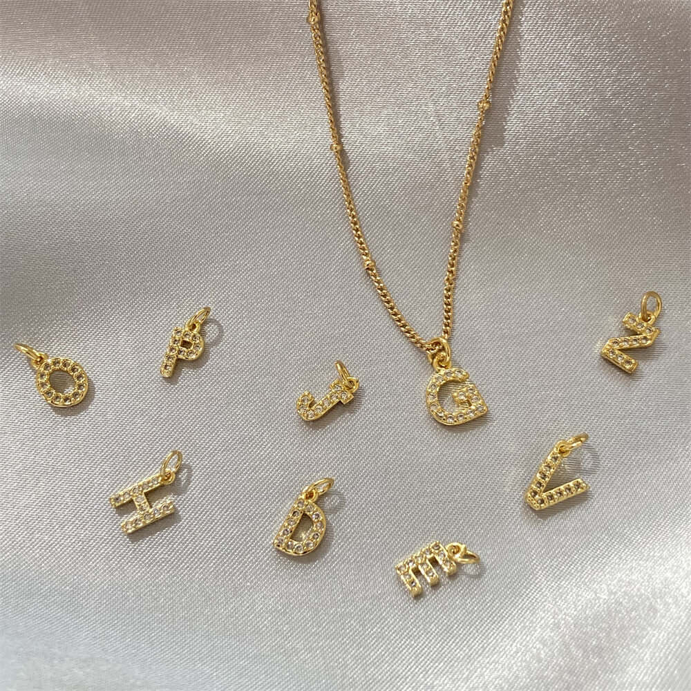 Chic Gold Alphabet Pendant Necklace