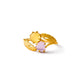 Amethyst Citrine Leaf Vine Two Stone Ring