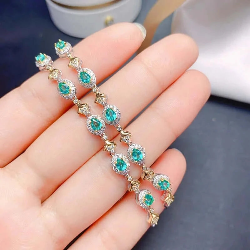 Chic Platinum Green Topaz Bracelet