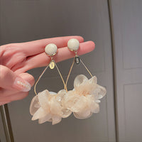 Chiffon Flower Drop Earrings