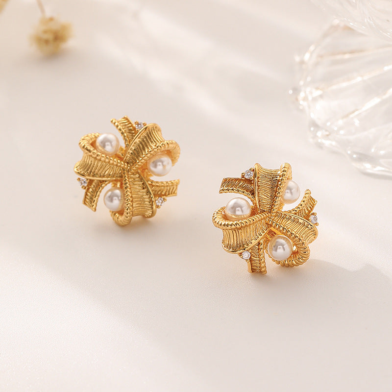 Classic Geometric Pearl Earrings