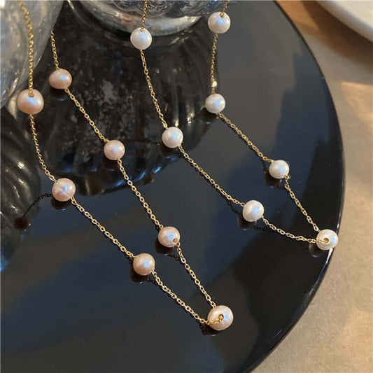 Classic Ivory Pearl Chain Necklace