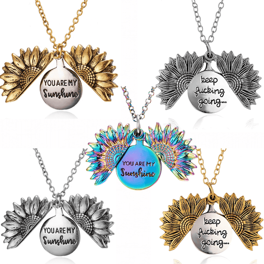 Classic Sunflower Pendant Locket Necklace