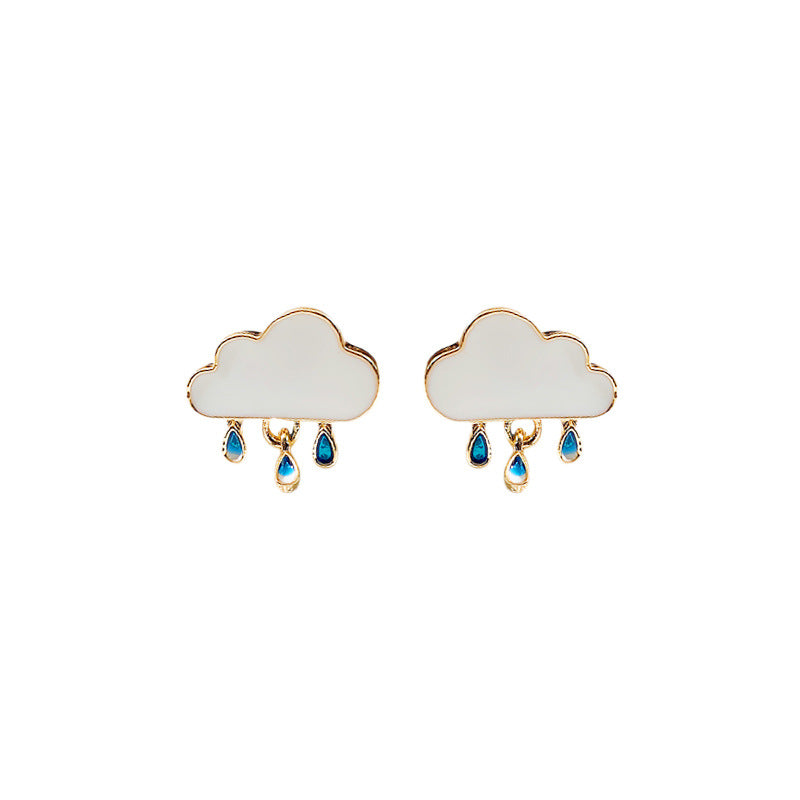 Cloud Rain Stud Earrings