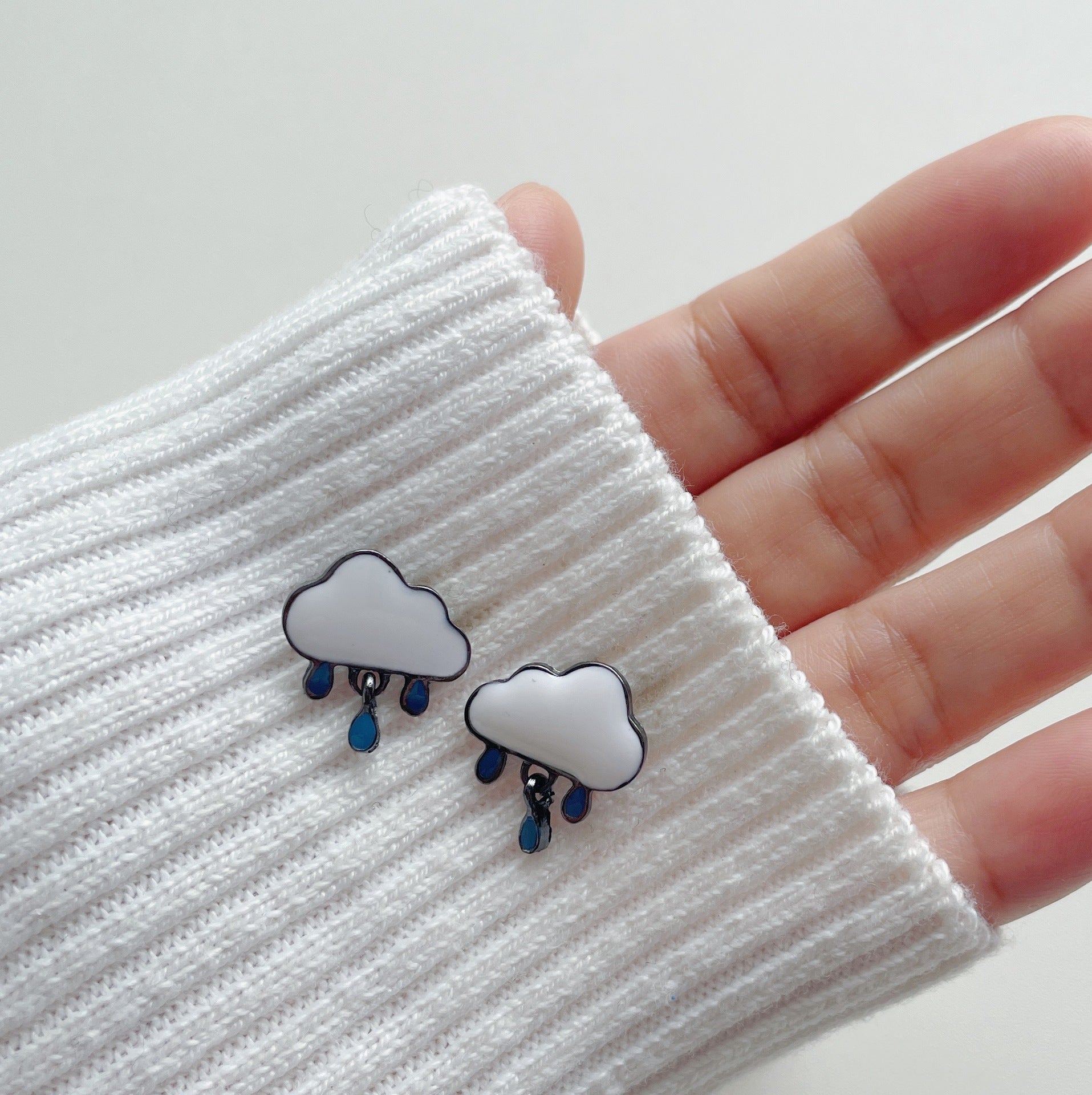 Cloud Raindrop Stud Earrings