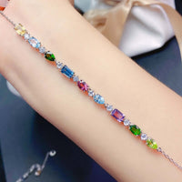 Colorful Amethyst Topaz Peridot Bracelet