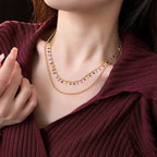 Colorful Beaded Layering Gold Necklace