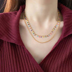 Colorful Beaded Layering Simple Necklace