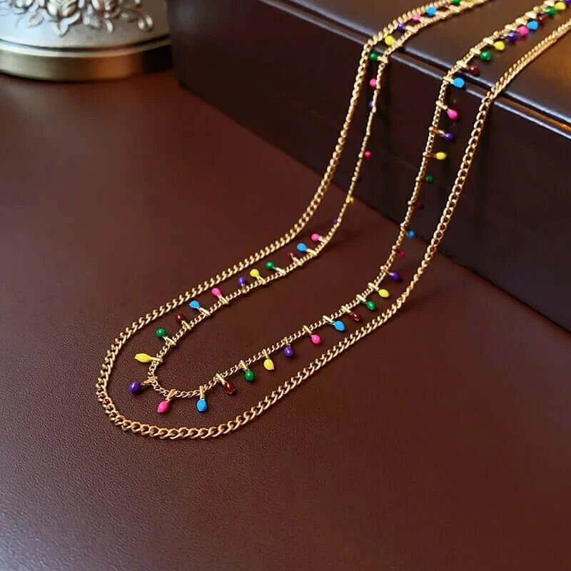 Colorful Beads Layering Necklace