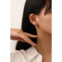 Colorful CZ Heart Dangle Earrings