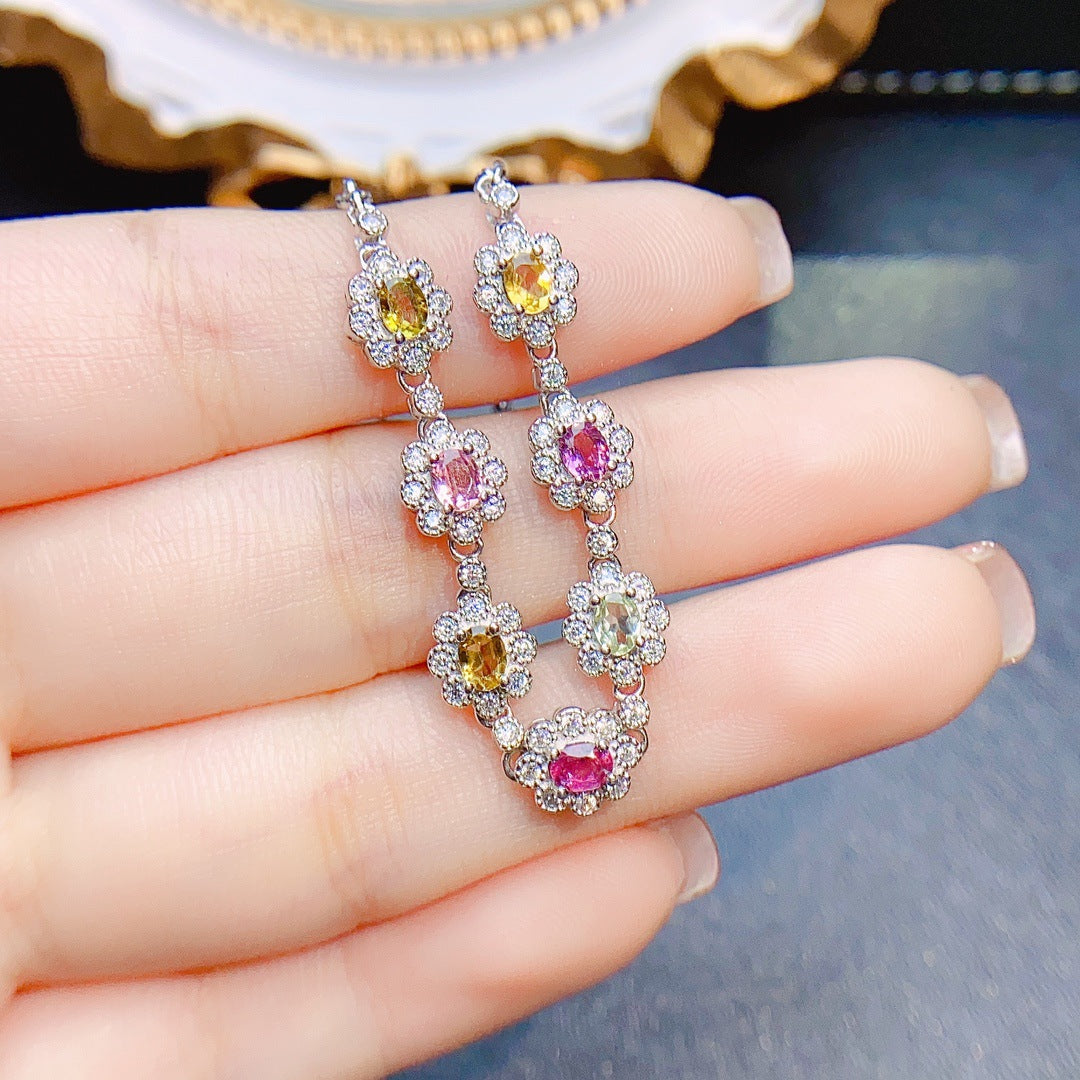 Colorful Tourmaline Gemstone Bracelet